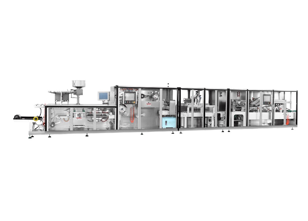 Production line of Blister packing machine and cartoning machine .